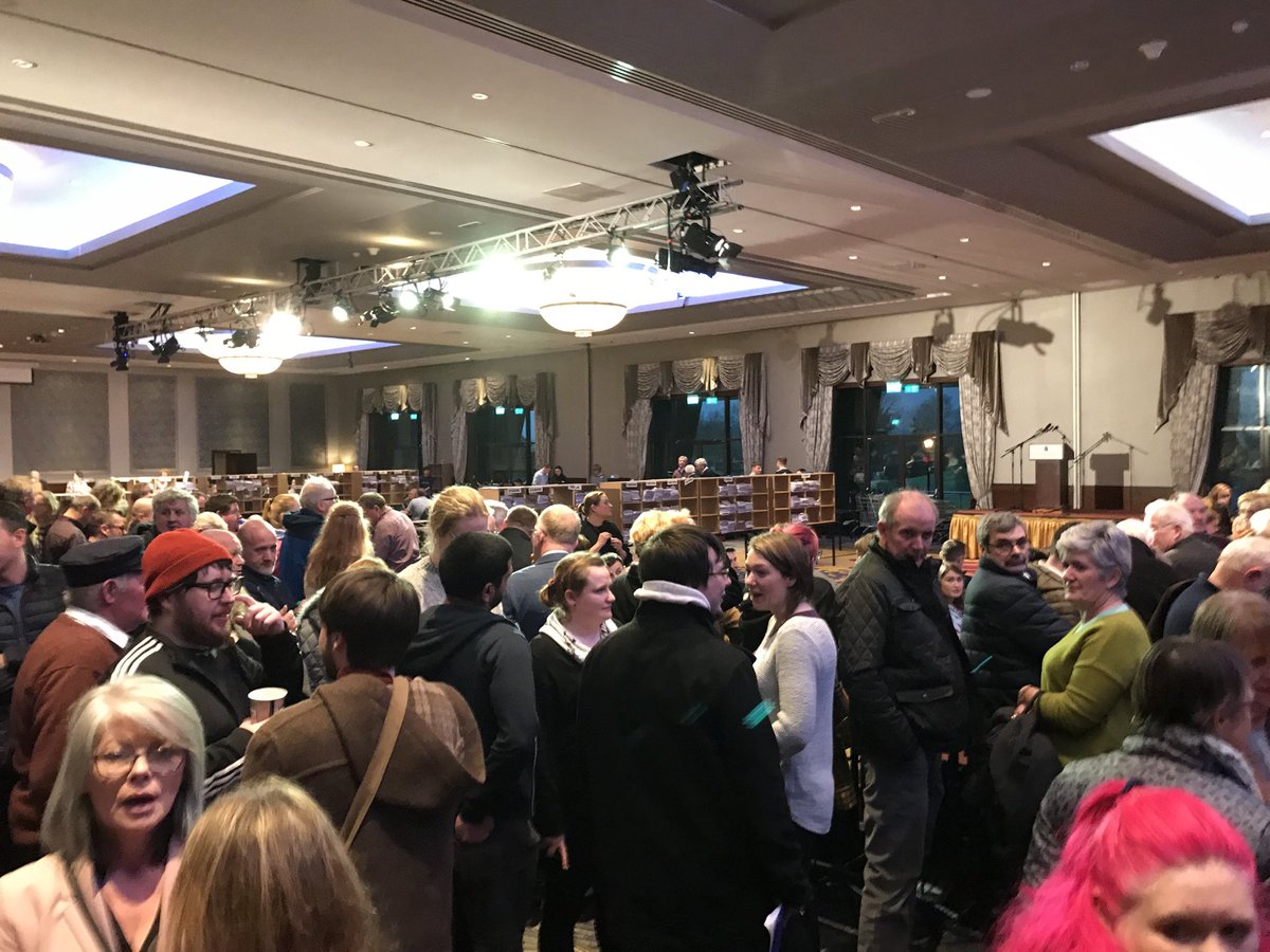 Growing crowd waits for the first count result for Carlow Kilkenny ge2020