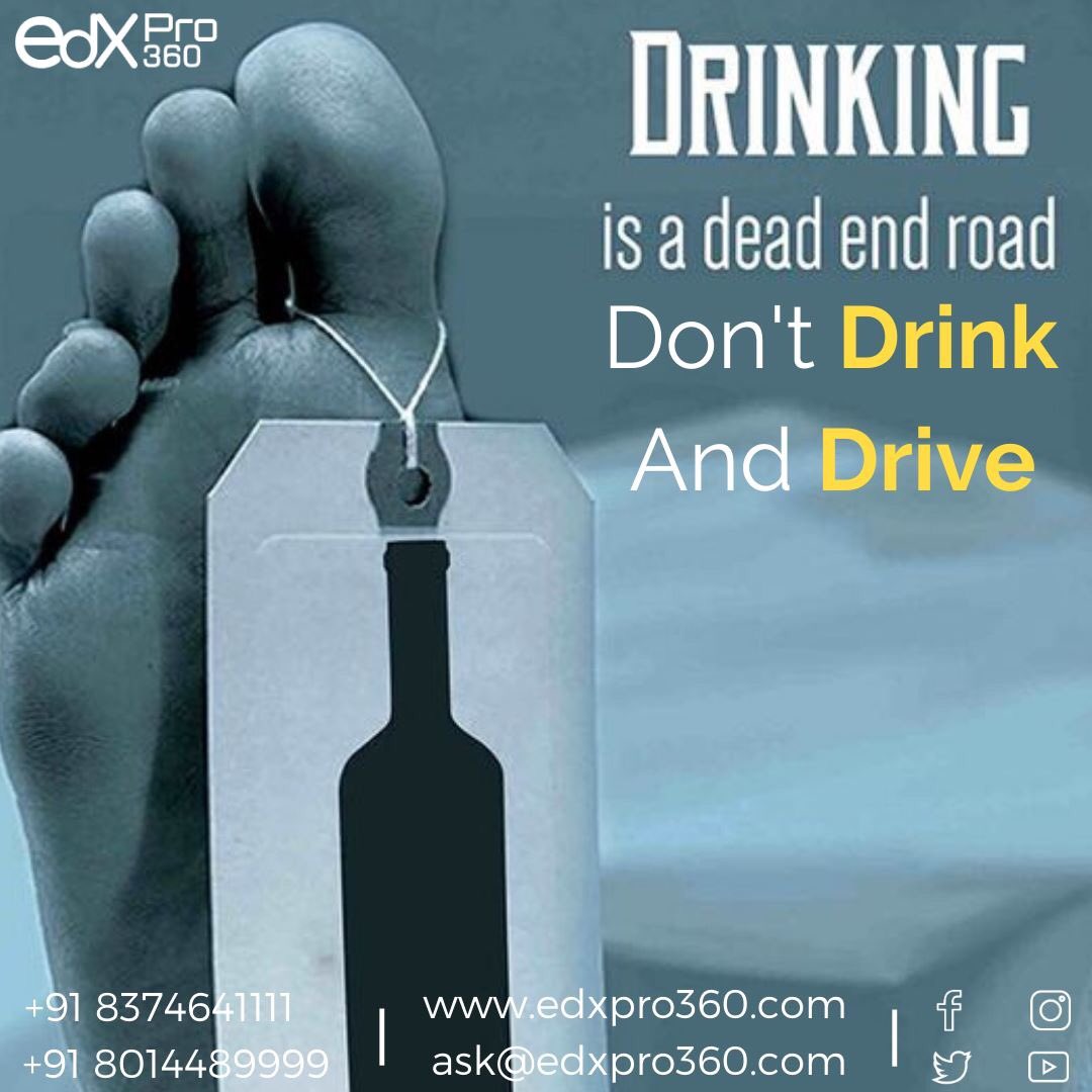 Don't Drink And Drive 

Young drivers hear a message throughout every stage of their initial driver's training. That message is: “don’t drink and drive.” 
#EdxPro
#EdxPro360
#NEET2019
#MBBS2020
#MBBS2019
#NEET2020
#ArriveAlive
#StudyMBBS
#AbroadMBBS