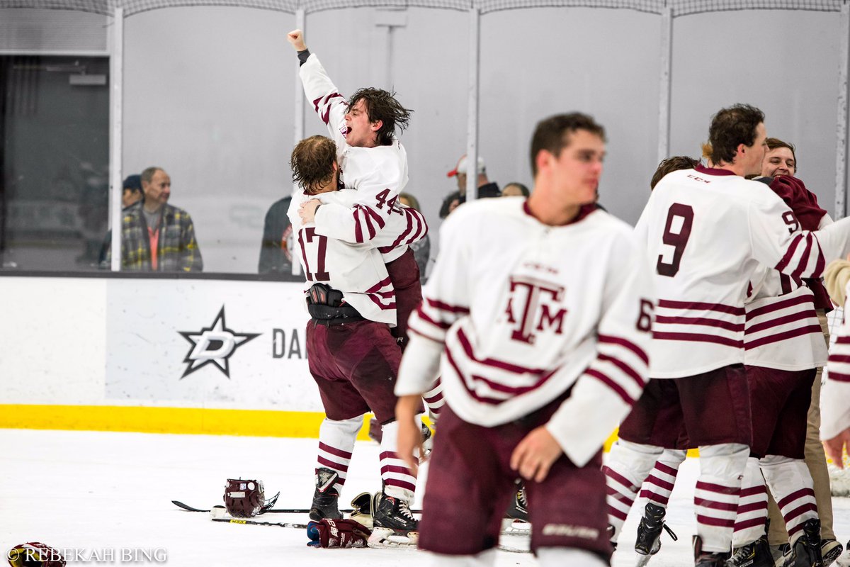 tamuicehockey's tweet image. That champion feeling ✅ #TAMUHockey