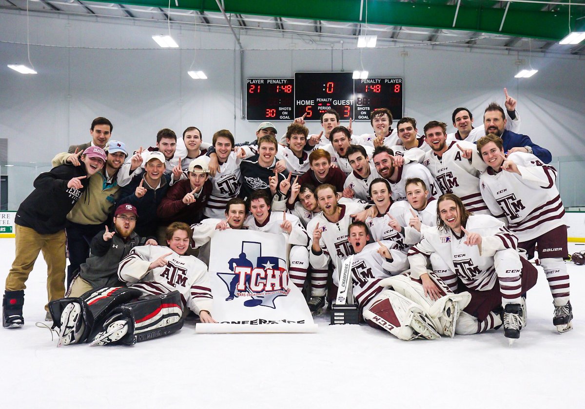 tamuicehockey's tweet image. That champion feeling ✅ #TAMUHockey