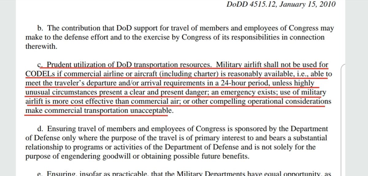 18)The DOD Directive states that airlifts should be avoided if commerical flying is availableThe advantages of airlifts are faster travel, bypassing the airport, and an alternative if seats are not available on a commercial flight, due to late booking https://www.esd.whs.mil/Portals/54/Documents/DD/issuances/dodd/451512p.pdf