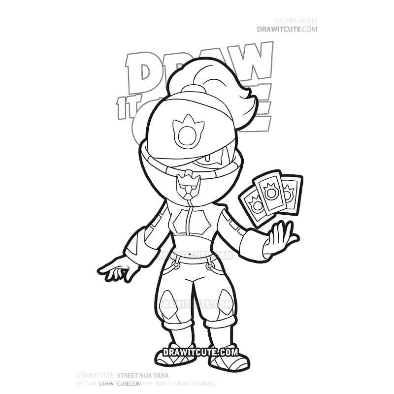 Brawl Stars Coloring Pages Street Ninja Tara Coloring And Drawing - colorear brawl stars tara