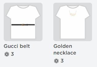 Julia Ii On Twitter Aesthetic T Shirts 3 Robux Each Fits Perfectly Onto Your Avatar Gucci Belt Https T Co 1ms3gccsrd Chanel Purse Https T Co Dezsirxci7 Golden Necklace Https T Co Bbolhxzyt7 Roblox Robloxdev Rbxdev Robloxdesign - roblox t shirt golden neckpalce