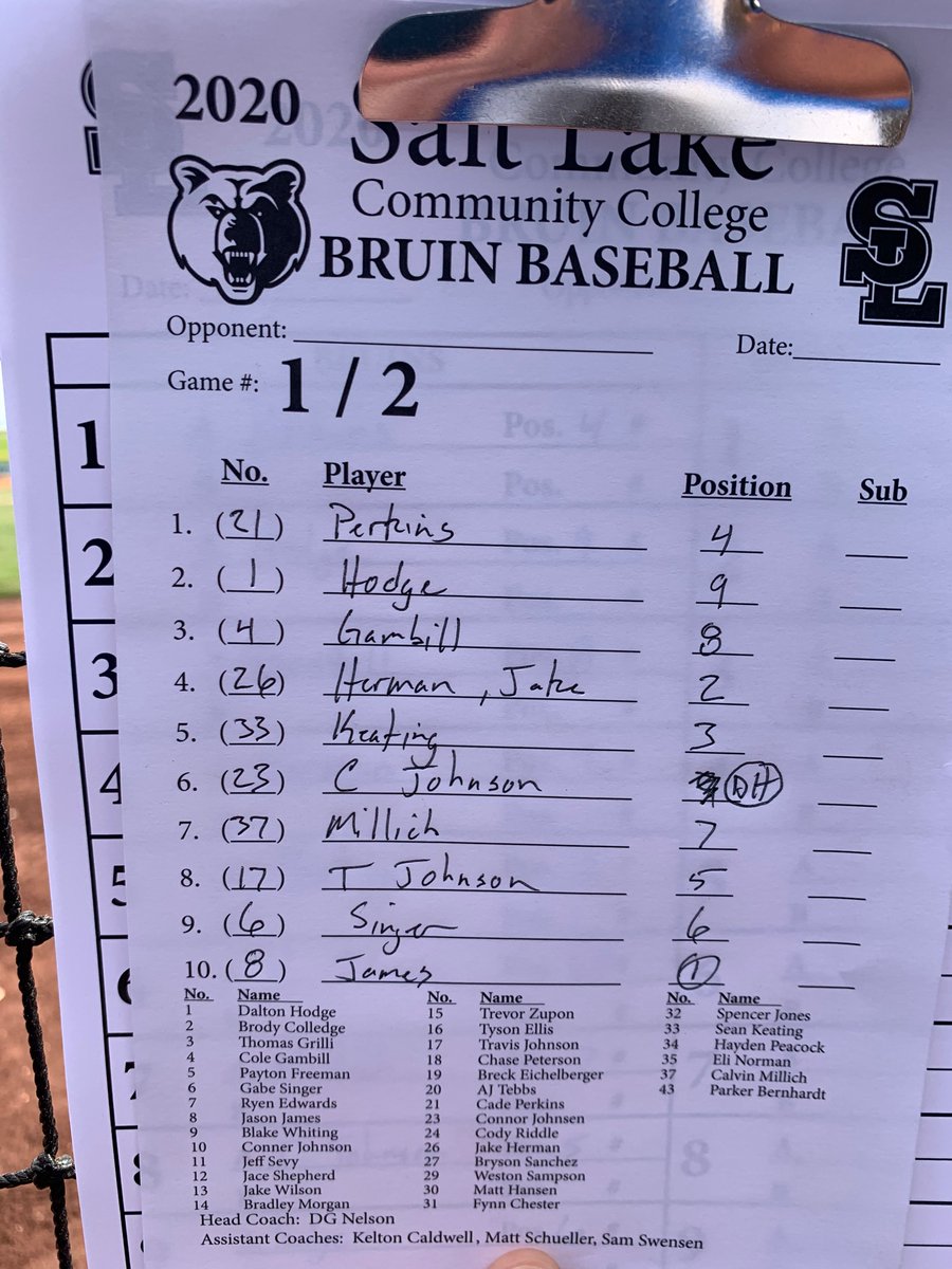 slccbaseball's tweet image. Here is your BRUINS Zinger invitational CHAMPIONSHIP day LINEUP! Game starts @ 12.  
#GoBruins#BruinWay
#Championship#PlayTheGameRight