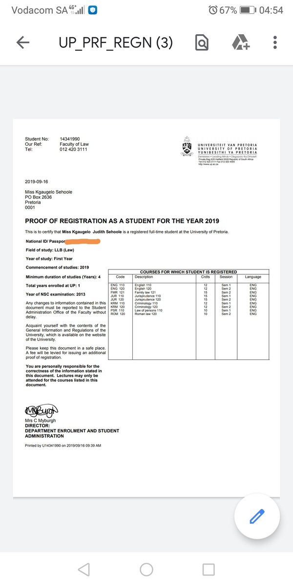 KgauSehoole's tweet photo. Registration is closing this week and I don't know where I'm going to get the R95k outstanding for me to be able to register. I've applied for bursaries but the university has withheld my academic record due to my fees being in arrears. I really love studying Law. https://t.co/ncVHM6Wvyy