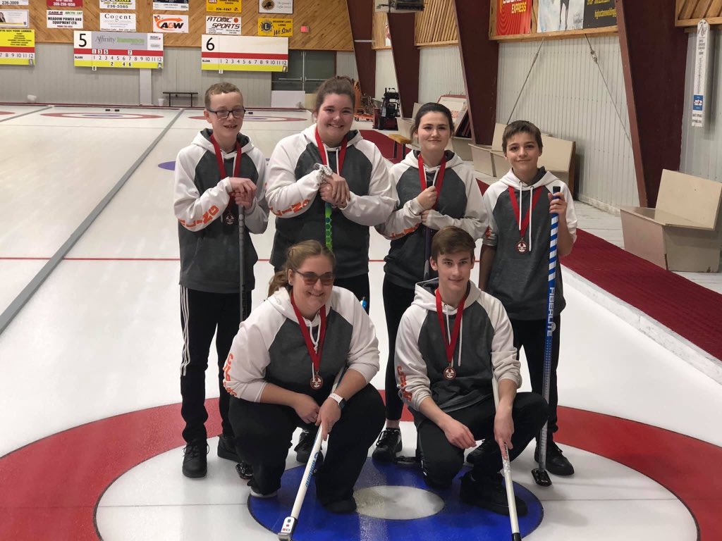 SaskNWHSAA's tweet photo. Senior Curling Districts were held in Meadow Lake yesterday. “A” event qualifiers were: Boys-Carpenter. Girls-St. Walburg. Mixed-Carpenter @shsaasport @northwestsd203 https://t.co/uQvEY6376Z