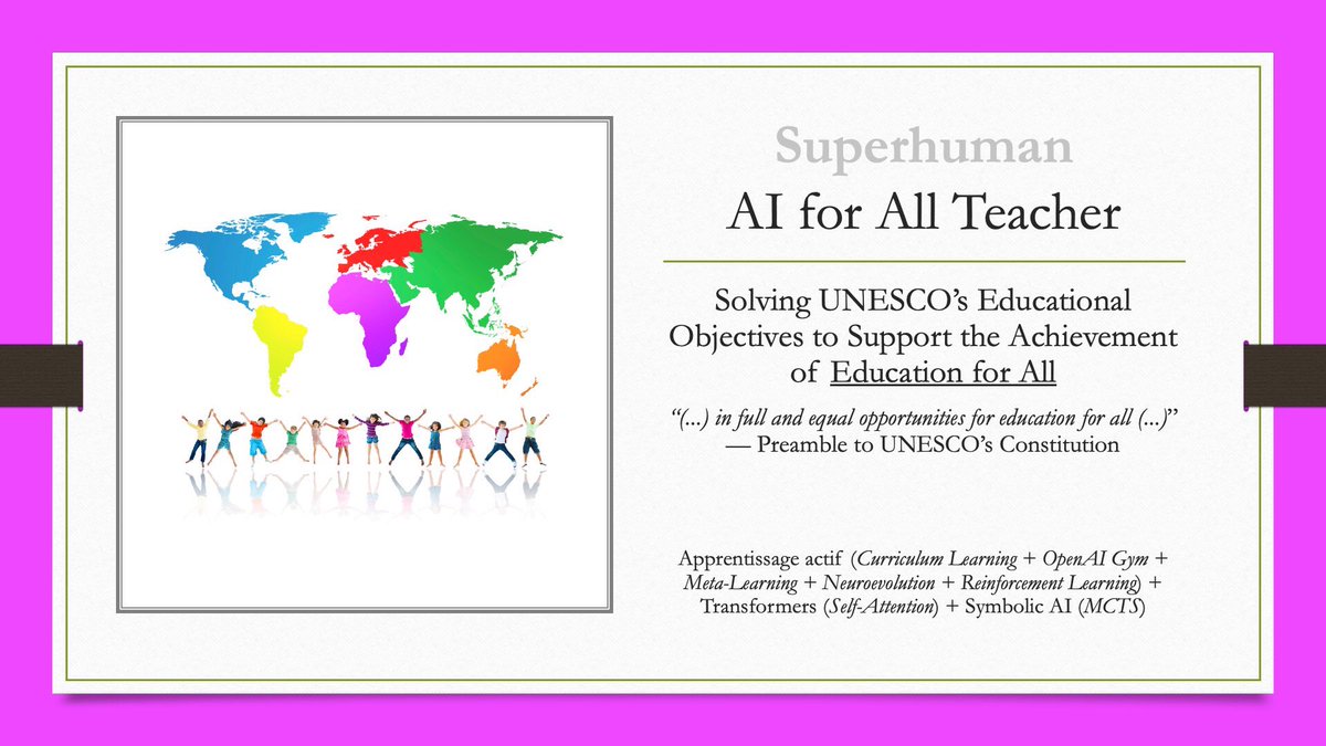 IntelligenceTV's tweet image. &quot;Superhuman AI for All Teacher&quot;

Solving UNESCO’s Educational Objectives to Support the Achievement of Education for All

Humanitarian AI project by the Intelligence Foundation Charity: intelligencefoundation.org

#HumanitarianAI #AI4All #AI4Humanity #IntelligenceFoundation