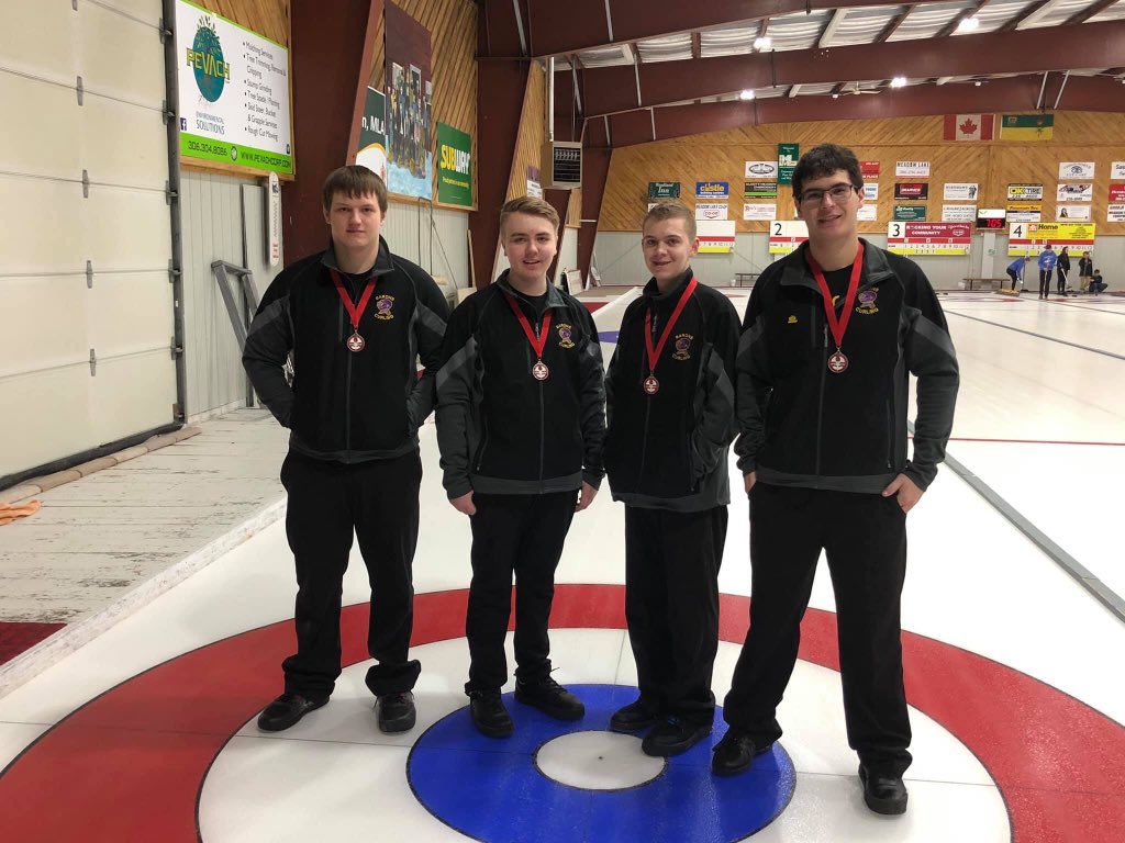 SaskNWHSAA's tweet photo. Senior Curling Districts were hosted in Meadow Lake yesterday. “B” event qualifiers were: Boys-Lloydminster Comprehensive. Girls-Lloydminster Comprehensive. Mixed-Turtleford @northwestsd203 @lloydcomp @LloydPublic @shsaasport https://t.co/2ydMKW8Nga