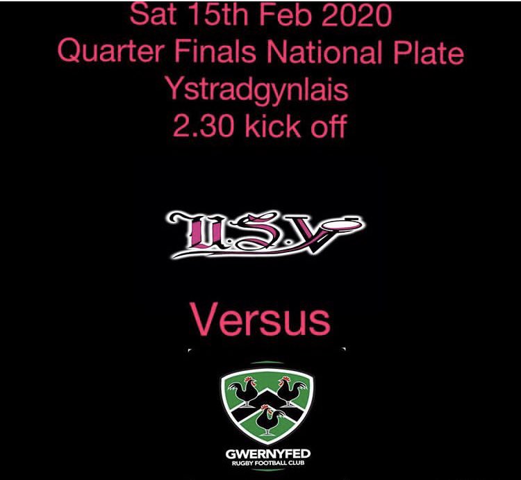 This Saturday. Biggest game in <a href="/UsVrugby/">USVrugby</a> history.  Welcome <a href="/GwernyfedRFC/">Gwernyfed RFC</a> to the rec.  Thanks to <a href="/Aberavon_Quins/">Aberavon Quins RFC</a> for switching our first team.  People of upper Swansea Valley <a href="/AbercraveRFC/">Abercrave RFC</a> let’s back the boys.