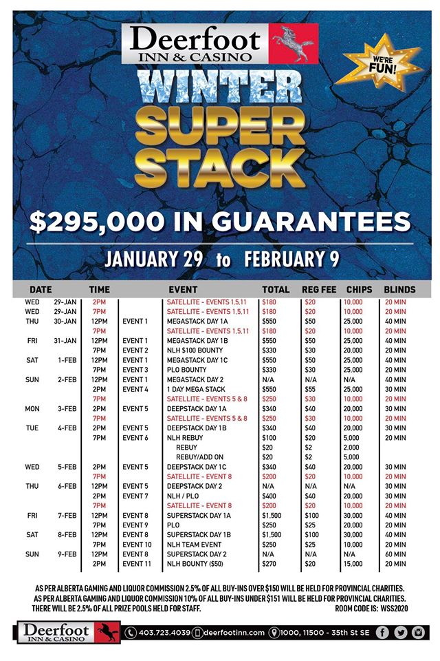 Deerfoot poker tournament schedule