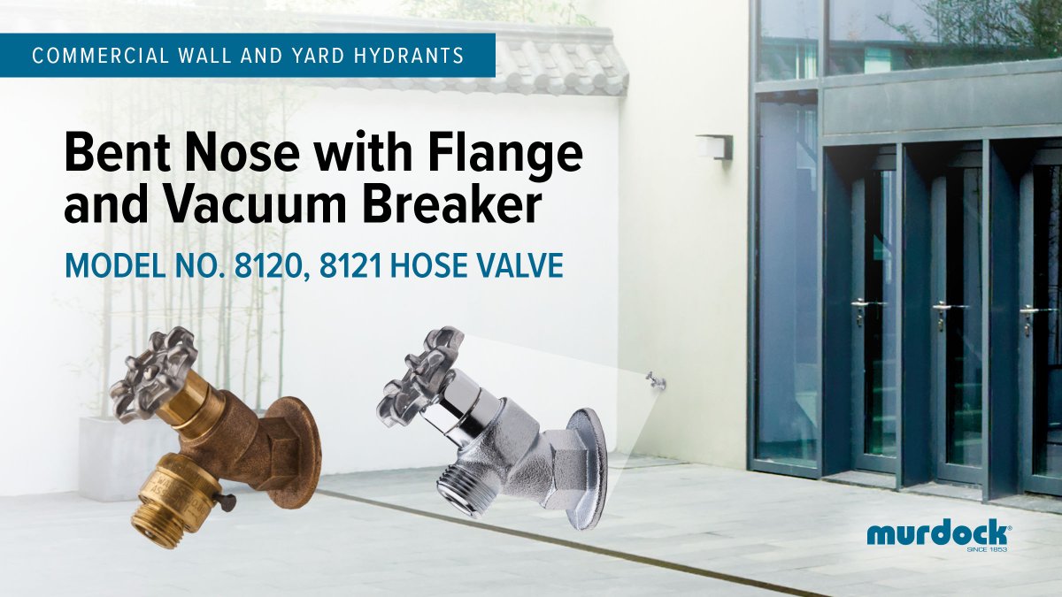 At Murdock, you’ll find everything you need in one place—#hydrants to hose valves to accessories. The 8120 series features a brass or chrome-finished body, vacuum breaker optional. Learn more online! #hosebib #buildingmaterials #construction #contractor

 bit.ly/36ojzca