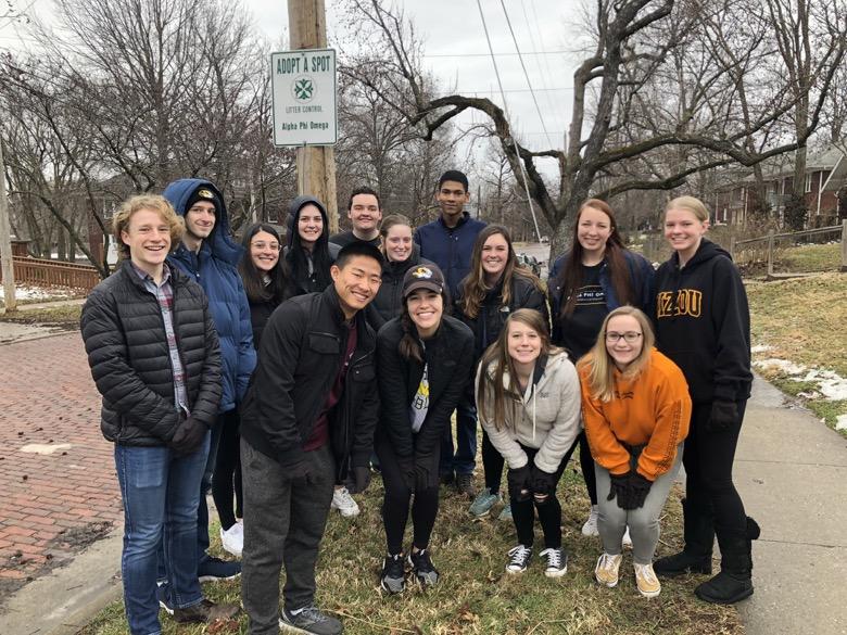 Despite the dreary day in Columbia, our Tigers from <a href="/mizzouAPO/">Mizzou APO</a> spent the afternoon cleaning up East Campus. #MIZ #MizzouMade