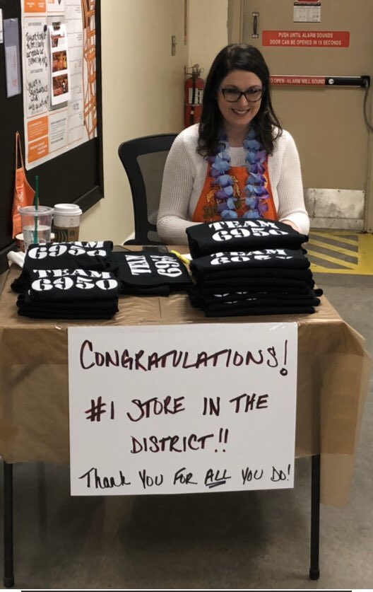 AnneMarie6950's tweet photo. #1 in the district #HomeDepot6950 rocks. #PuttingOurCustomersFirst . The #Team that works together #Wins together. @dmitriyshevc1 @DeidreWatkins20 @tHD6950MASM https://t.co/q5ywDoFpJI