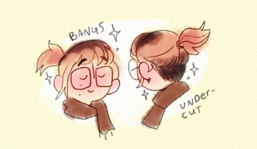 trimmed my bangs and recut my undercut yesterday!! and i feel like a new person ready to tackle LOTSA WORK!! 