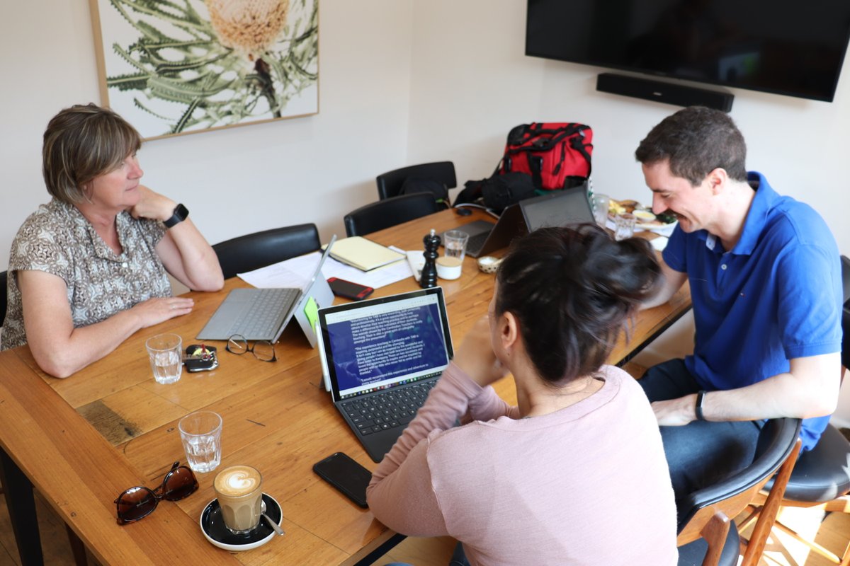 AcrossTeachers's tweet photo. Working on our social media policy, approach and making our website and online presence match our values as a not-for-profit organisation. Plenty of work to be done, let us know if you have skills to lend our board? #TABoz https://t.co/ZfENeVqBjN