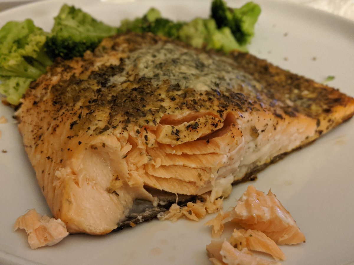 cdulansky's tweet image. My wife is getting the hang of healthy #cooking #Salmon