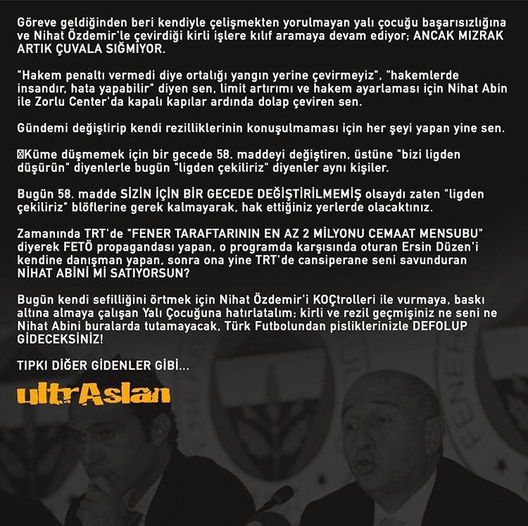 Türk Futbolundan pisliklerinizle DEFOLUP GİDECEKSİNİZ! 

TIPKI DİĞER GİDENLER GİBİ...

#ultrAslanUNI