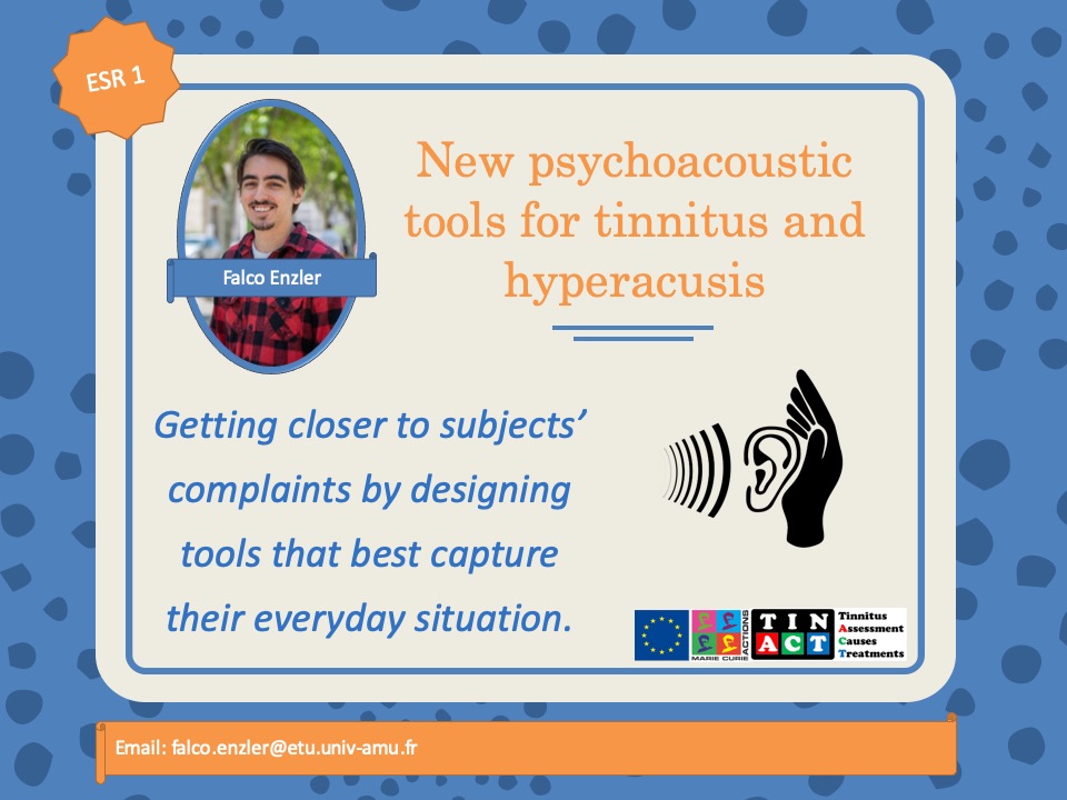 Falco Enzler is our <a href="/TIN_ACT/">TIN-ACT project</a> ESR number 1. His #TinnitusResearch is focused on designing new psychoacoustic tools for #Tinnitus and #Hyperacusis. He is based in @univamu, Marseille, France. #TinnitusWeek <a href="/MSCActions/">Marie Skłodowska-Curie Actions</a> <a href="/TinnitusHub/">Tinnitus Hub</a> @BritishTinnitus @ThroughTinnitus