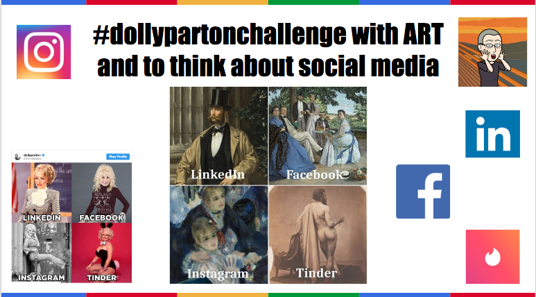 #dollypartonchallenge with ART & to think about #socialmedia 
Do you want to add your slide? Please, do it