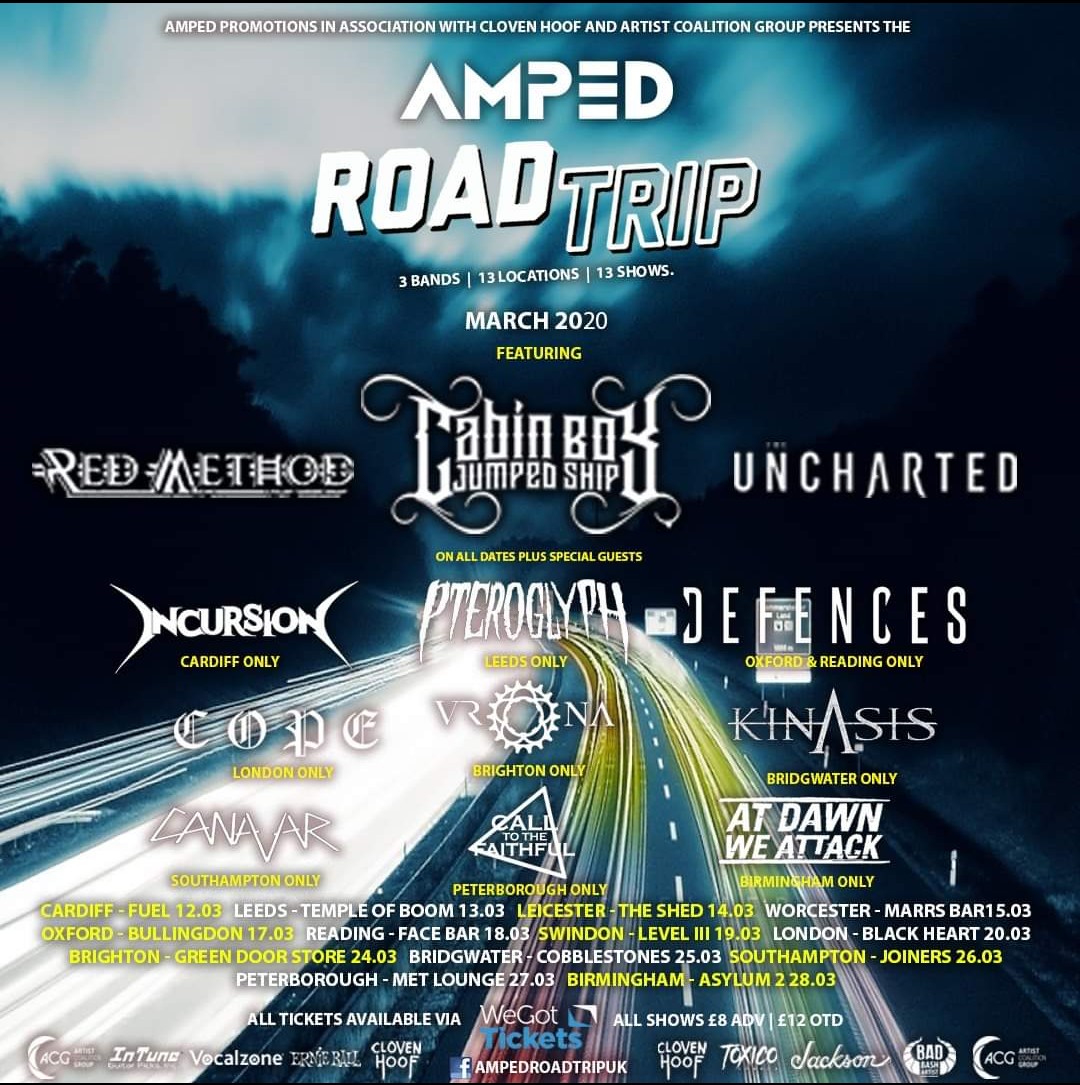 amplified_rocks's tweet image. Supporting independent live music venues and new music the AMPED Road Trip is hitting the UK throughout March with CABIN BOY JUMPED SHIP, RED METHOD and THE UNCHARTED plus local acts at each show 🔥

Tickets available at wegottickets.com