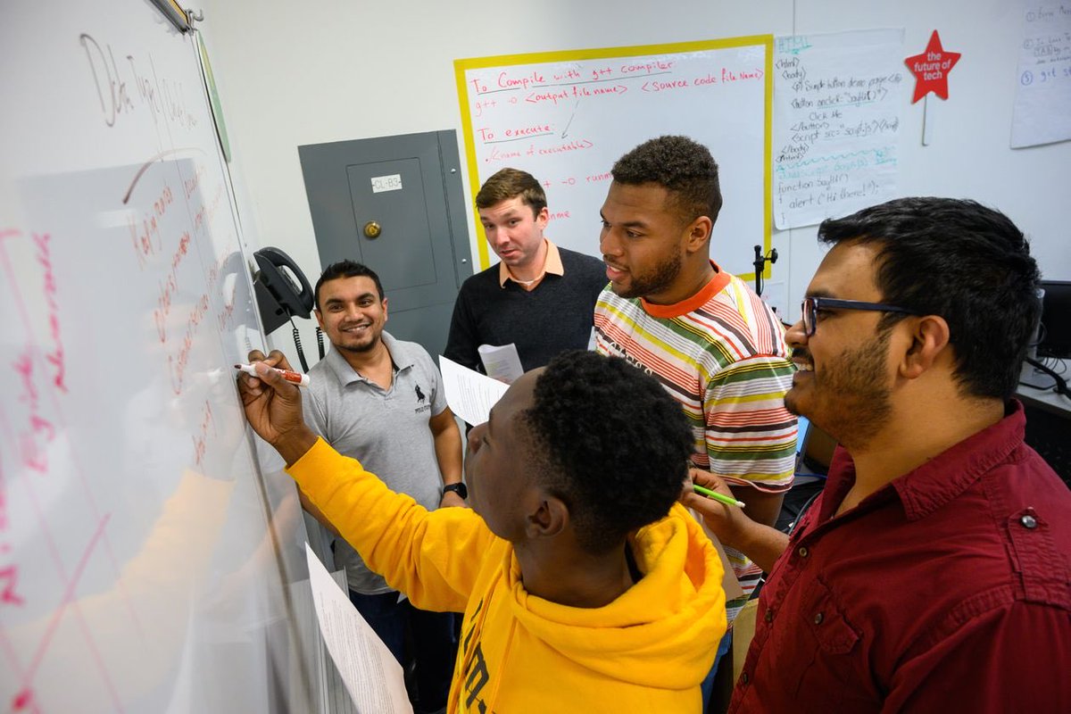 RAMAK101's tweet photo. Google, LinkedIn & other tech firms send employees into New York classrooms https://t.co/0HSPWHxQ7L via @WSJ - pic from article: Andrew Bristow, head of cybersecurity @Chobani (rear in dark sweater) w/students. Yes, perfect example of a tech firm 🤣😮#badforstudents #getrefund https://t.co/E0wBHtUCy1