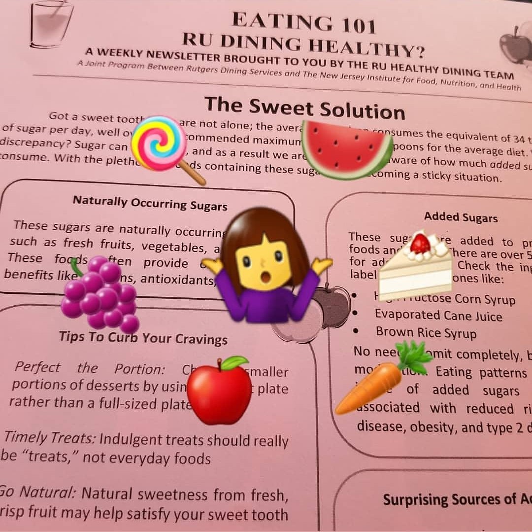 ru_hdt's tweet photo. Check out this week's newsletter for your quick guide to natural vs. added sugars... it's pretty sweet. 😉 https://t.co/wZP3K9WPR8