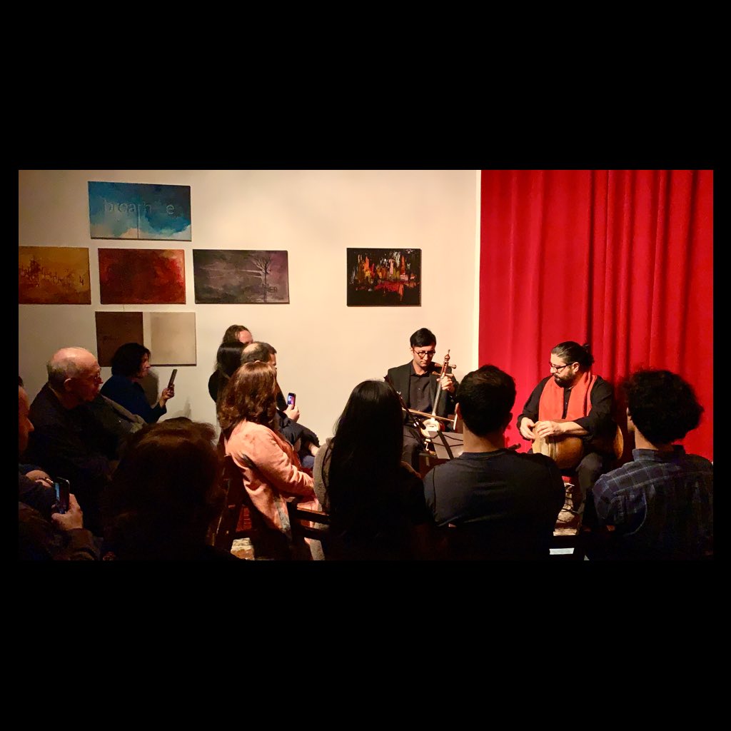 redpoppyart's tweet photo. Traditional, folk and modern sounds of Persian #Classical duets - Pezhham Akhavass &amp; Navid Kandelousi had everyone glued to their seats in admiration at @redpoppyart last night. https://t.co/UAHKK4WCrE