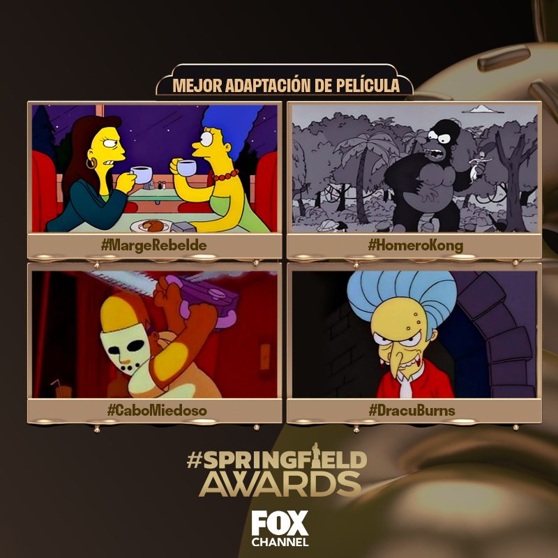 VidaSimpsonMX's tweet photo. Los miembros de esta cuenta también votamos en los #SpringfieldAwards
Mejor Hermano: #HermanoBart
Mejor Banda de Rock #SimpsonRolling
Mejor Adaptación de Película #HomeroKong
Mejor Vestuario: #MargeChannel
Mejor Mascota:#AyudanteDeSanta
Mejor Empleado: #EmpleadoGrimes https://t.co/pWl1Hez8bc