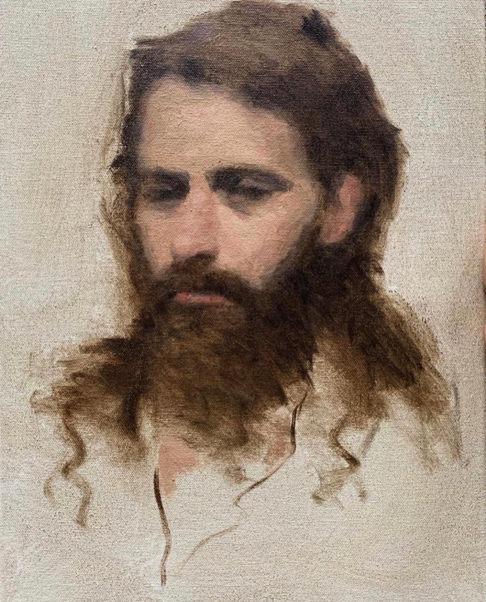 LondonFineArts's tweet image. A portrait painting by Sam Clayden #learnto #paint @LondonFineArts
