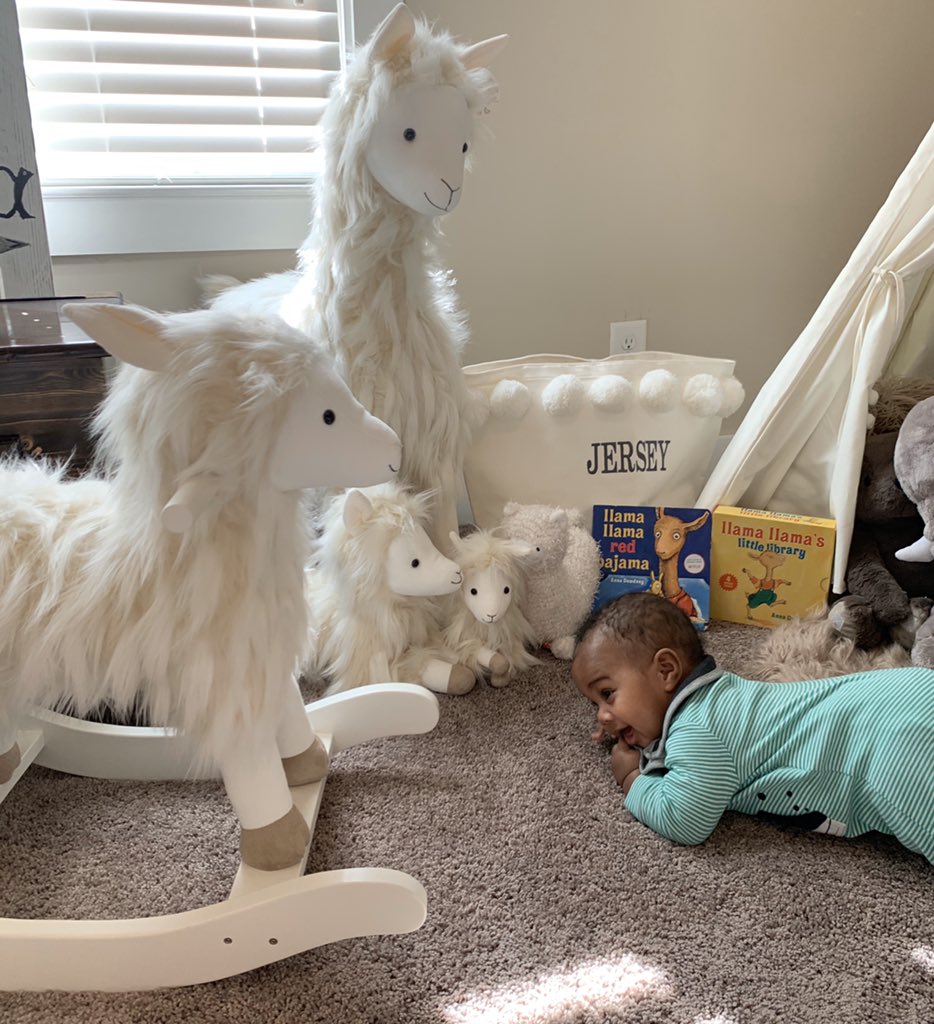 Baby llama no drama  🦙 💙 #tummytime #playtime #babyllama <a href="/PotteryBarnKids/">Pottery Barn Kids</a> <a href="/potterybarn/">Pottery Barn</a> #babyllamaredpajama