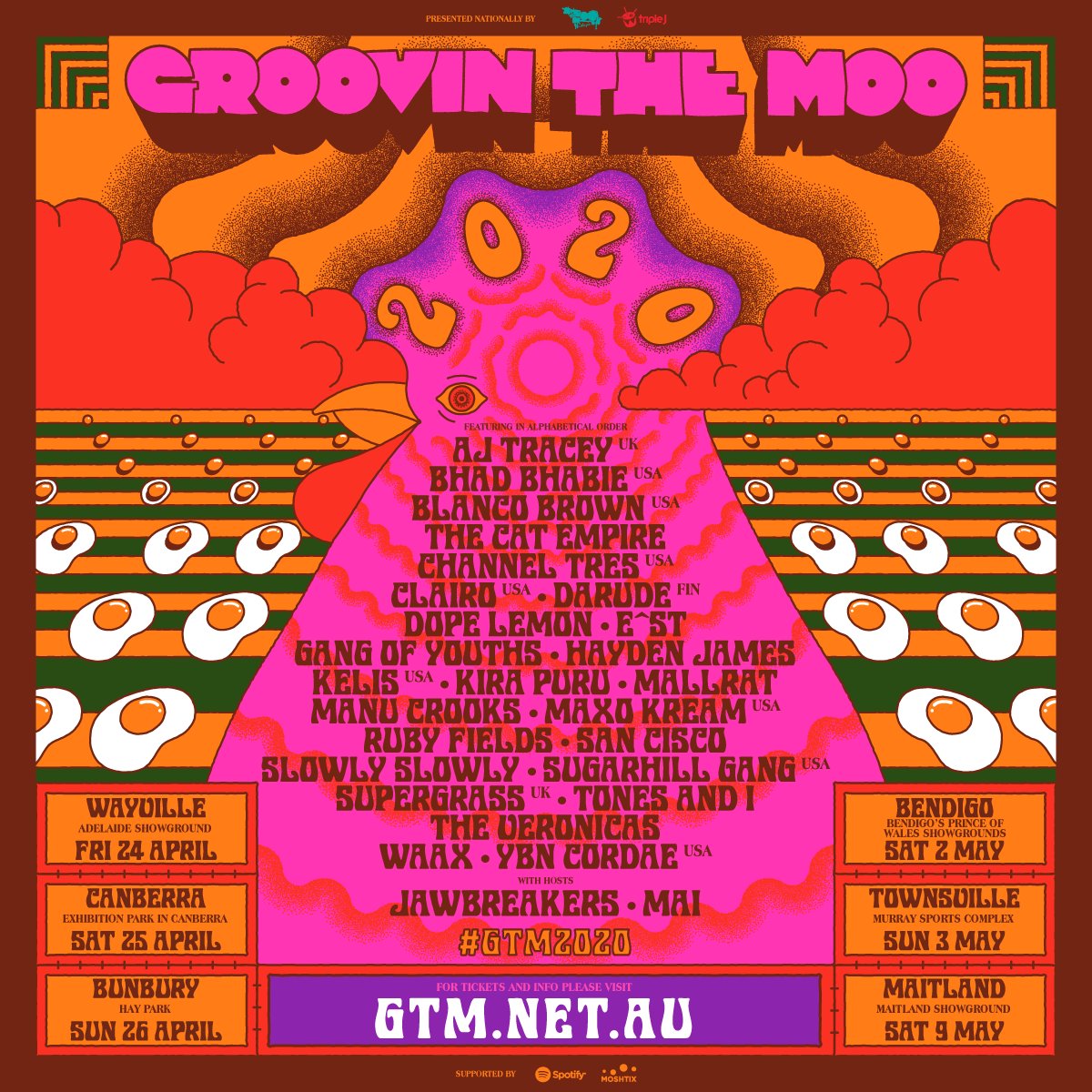 @official_sugarhillgang have just been announced on the lineup for <a href="/groovinthemoo/">Groovin the Moo</a> this year! Catch them across all stops on the tour. Full tour dates coming soon 🐄