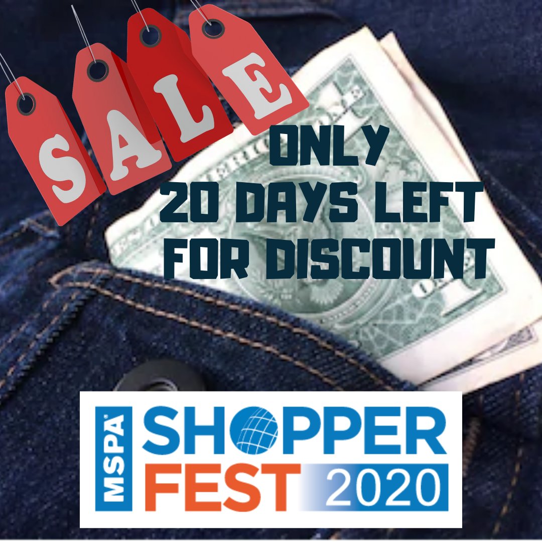 MSPA's tweet photo. 125 days until #ShopperFest! #PlusMembers get your $25 discount and register today: https://t.co/OvIz4Z3fGC Discounted rate increases in just 20 days! #MSPAAmericas https://t.co/68nobkpjj6
