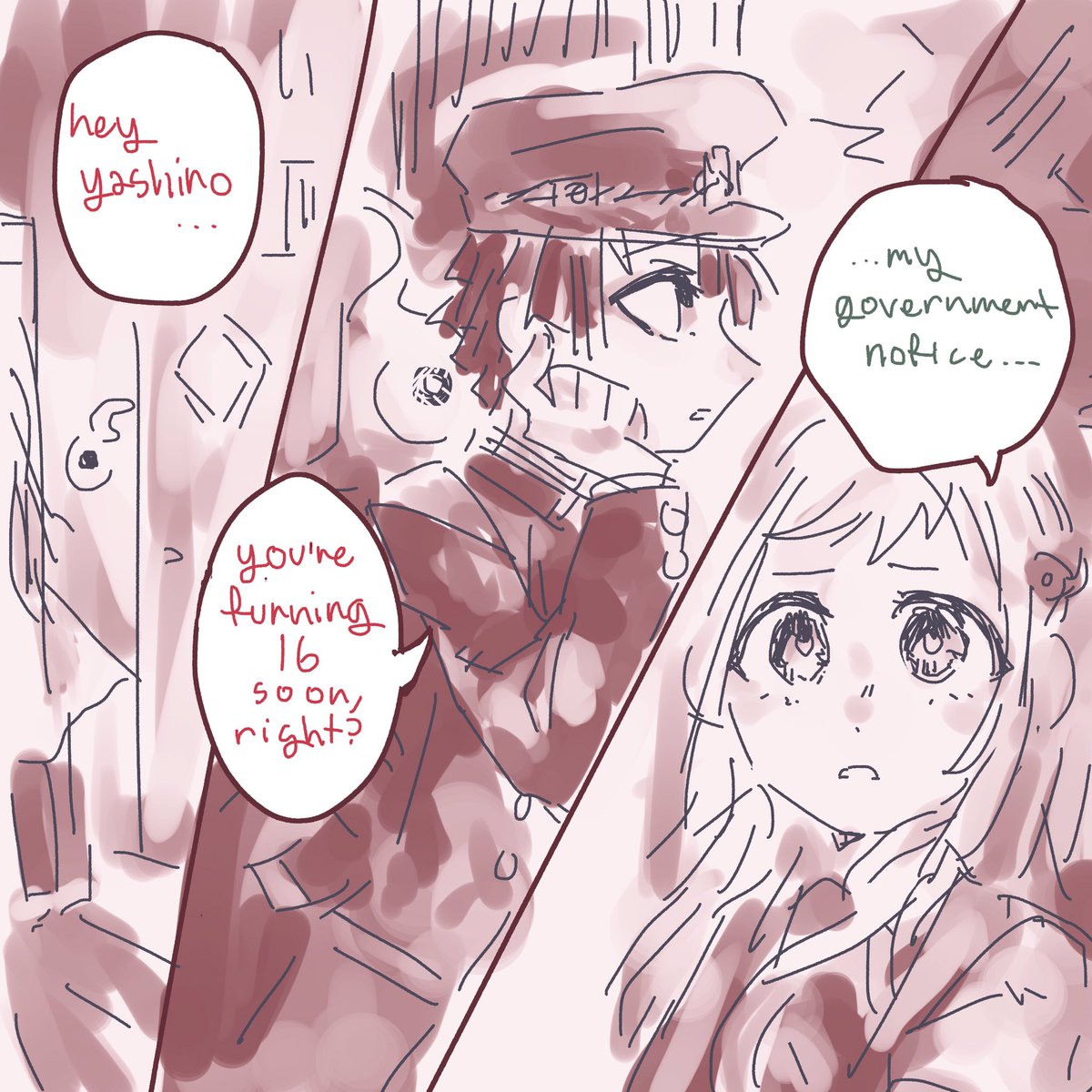 stupid self indulgent jshk koi to uso au 
i wanted to draw more hananene but didn't have time,,

read the replies if u wanna know the premise of koi to uso?? 