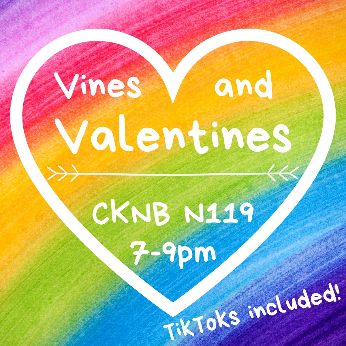 mtlambda's tweet photo. Come join us for our second annual Vines and Valentines event! We'll be putting together goodie bags and cards to hand out in the Student Union on Valentine's Day, and we'll be watching Vines (and TikToks) while we make them! Hope to see you there!
❤🧡💛💚💙💜 https://t.co/4wb3lKswGk