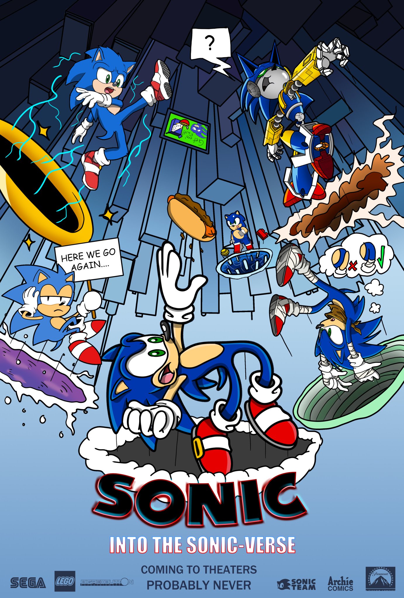 lego sonic poster  Sonic, Classic sonic, Sonic party