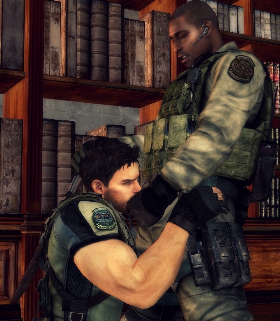 Chris Redfield in peril on Twitter.