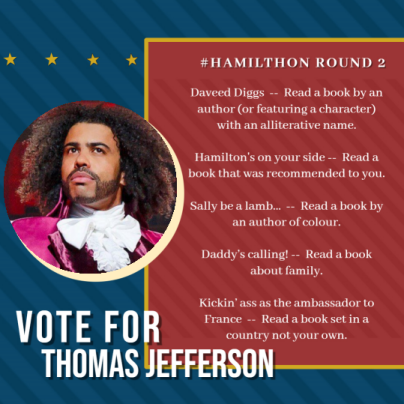 hamilthon_read's tweet photo. #Hamilthon Round 2.
Jefferson Prompts.

Who's on this team?
What's on your TBR plans? https://t.co/7yockqigTW
