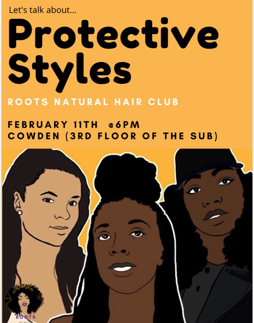 Let’s talk about PROTECTIVE STYLES! 
Anything from braid-outs/ twist-outs all the way to wigs! 💇🏾‍♀️💇🏽‍♀️💇🏿‍♀️

Join us on Tuesday the 11th and learn about  different ways to “protect” your hair! We will be have give away prizes and tutorials to learn from! 
✨ALL hair types are welcomed!