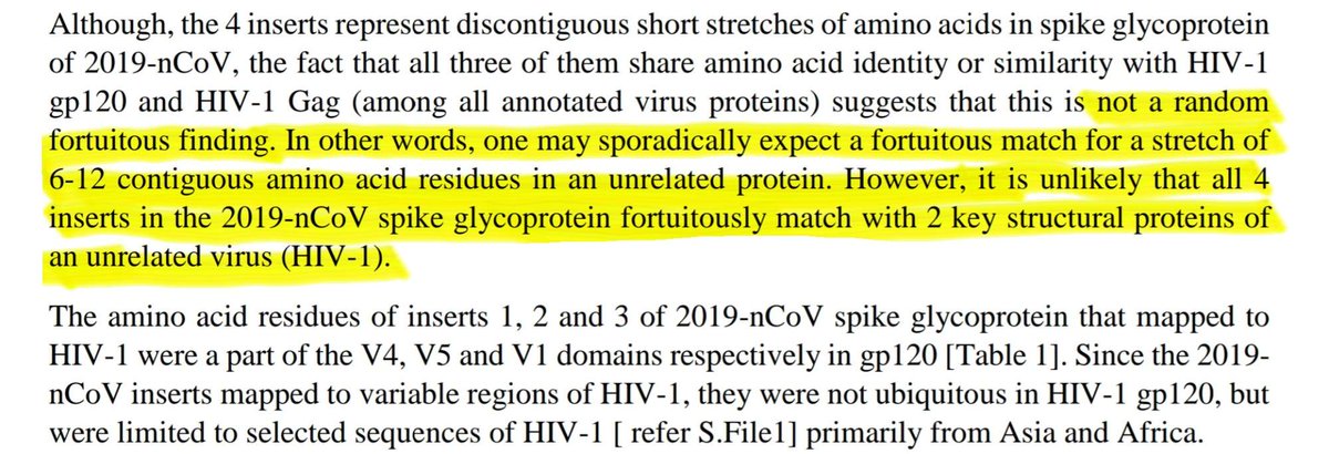 15. Some more hard evidence.Entire paper here  https://files.catbox.moe/n36xny.pdf Some relevant portions below. As you can see, there is high homology between SARS & 2019-nCoV. Furthermore, only 4 HIV sequences--perfectly & precisely placed--are present. #Wuhan  #Coronavirustruth