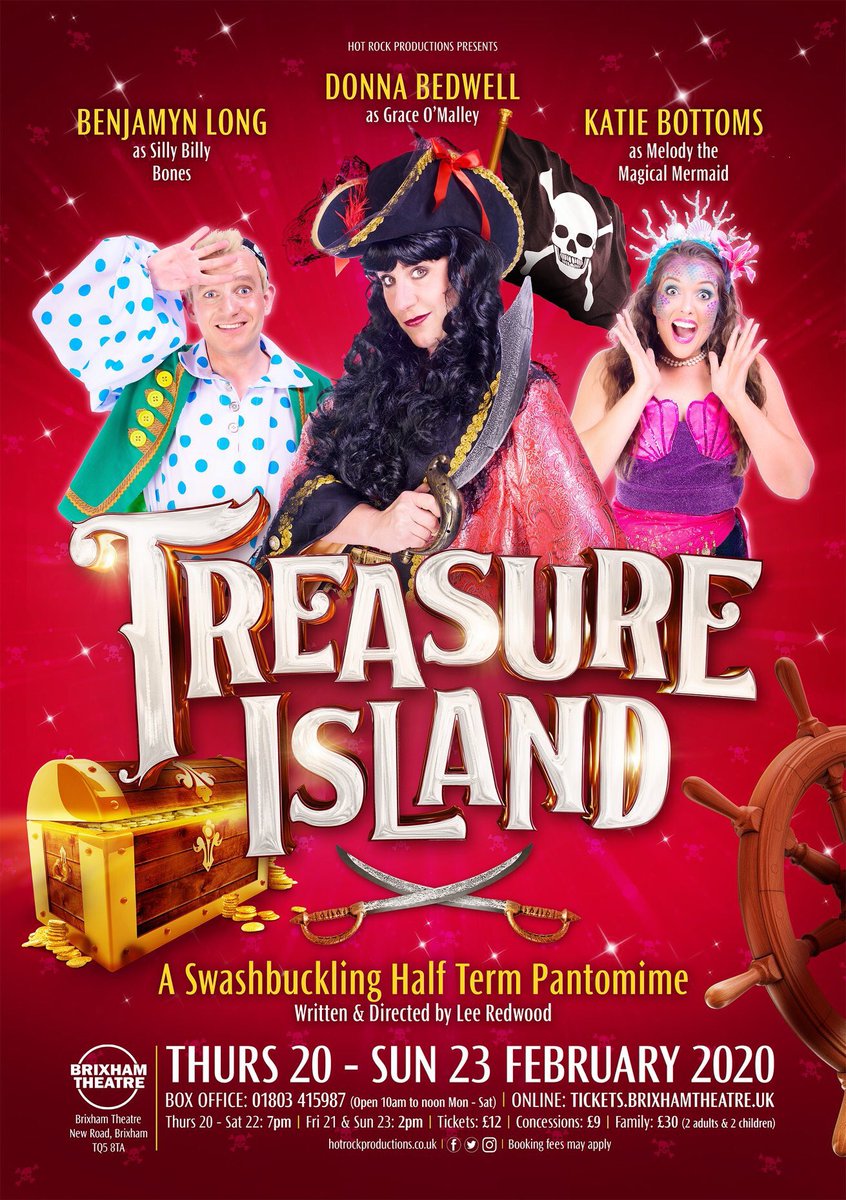 Treasure Island - <a href="/BrixhamTheatre/">Brixham Theatre</a> this Feb half term
Tickets: hotrockproductions.co.uk

Join our hero as he leads the pirate crew on the journey of a lifetime, in the search for buried treasure!

#brixham #devon #torquay #torbay #paignton #panto #pantomime #theatre #englishrivera