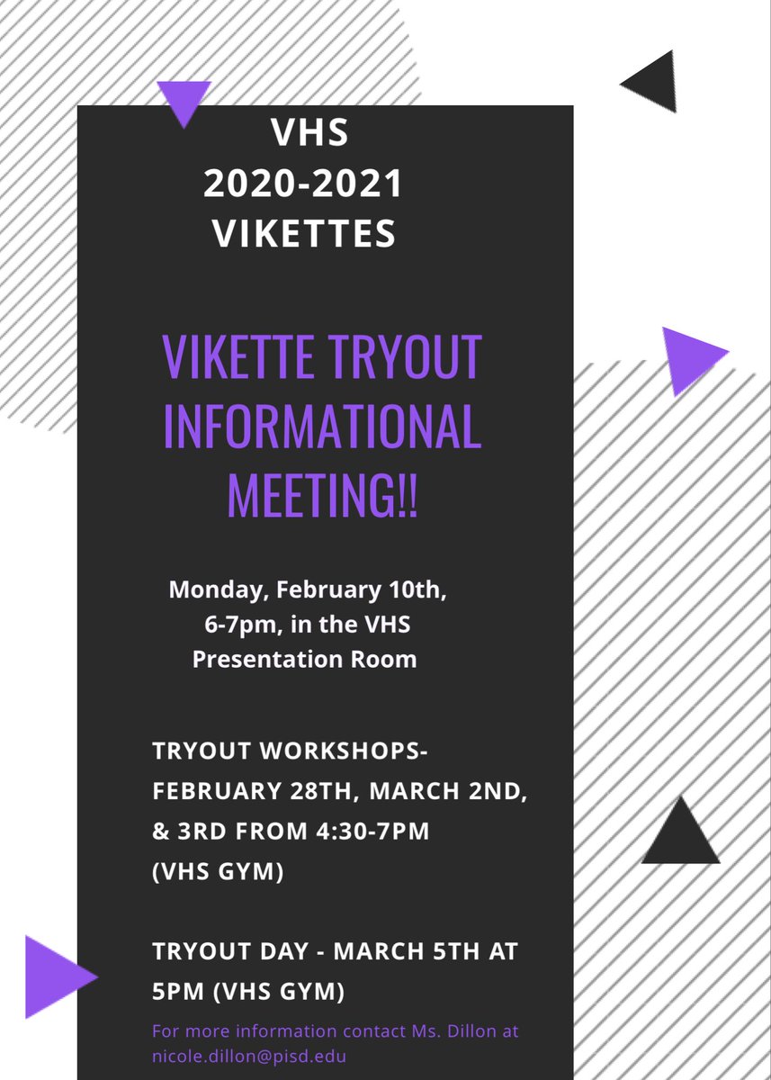 VinesVikettes's tweet photo. 2020-2021 Vikette Tryout Information (See photo for more info) https://t.co/XvJoR2Ys6S