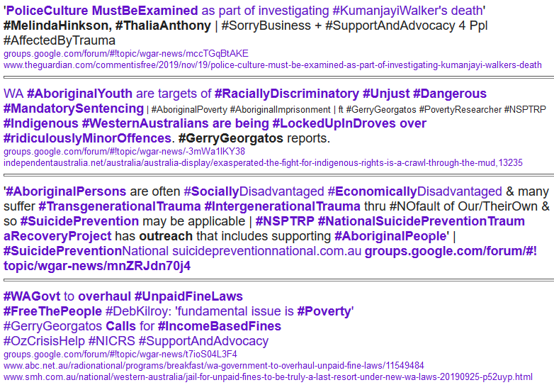 WgarNews's tweet photo. @BlakandBlack @WhteRbbnAdvocat @lynlinking @LadyPoop2 @RobRobbEdwards @Absurd_Penguin @Michz45 @janettj777 @JennyPineapple2 @Triplejay58 @GerryGeorgatos @independentaus @DebKilroy #AboriginalDrivers R issuedWithMore #OnTheSpotFines thanOther #WestAustralians | #AboriginalAdvocates concerned #Racism #RacialDiscrimination isaFactor https://t.co/G9lUaVFX2i | #WGARmob Calls4 #IncomeBasedFines | #AboriginalPoverty #AboriginalImprisonment https://t.co/Ugmu6hItpc https://t.co/DpBlPojZ5Z