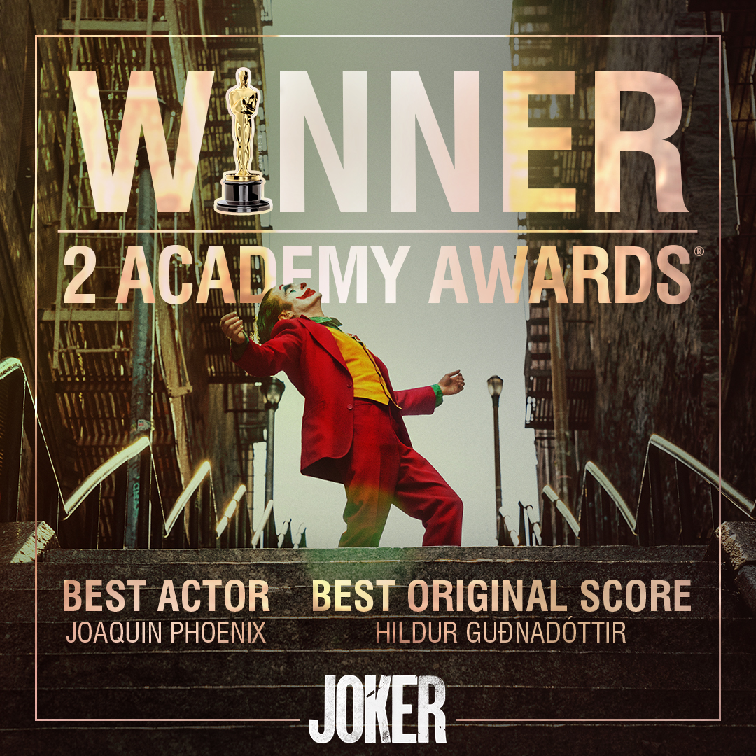 Thank you to @TheAcademy for honoring the incredible cast and crew of #Joker with 2 Academy Awards®. #Oscars