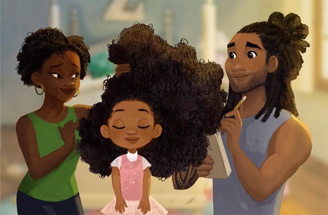 Hair Love wins Oscar for Short Film (Animation) <a href="/TheAcademy/">The Academy</a> - congrats <a href="/MatthewACherry/">Matthew A. Cherry</a> <a href="/BruceAlmighteee/">Bruce W. Smith</a> <a href="/Mr_Scribbles/">Adrian Fernandez</a> <a href="/IssaRae/">Taniah Rucker</a> <a href="/sonyanimation/">Sony Pictures Animation</a> theinspirationroom.com/daily/2020/hai…