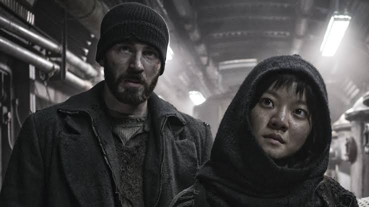 snowpiercer (dir. bong joon-ho, 2013)- world is covered in snow & the only survivors are in a train that never stops travelling around the earth- they are segregated by class & one day those at the back of the train decide that they've had enough- it's on netflix (+ the host)