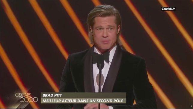 PremiereFR's tweet image. C'est fait ! Brad Pitt décroche son premier Oscar (en tant qu'acteur) pour Once Upon a Time in Hollywood : "cet Oscar c'est pour Quentin Tarantino, le cinéma serait beaucoup plus ennuyeux sans toi. Leo, je travaille avec toi quand tu veux !" #Oscars