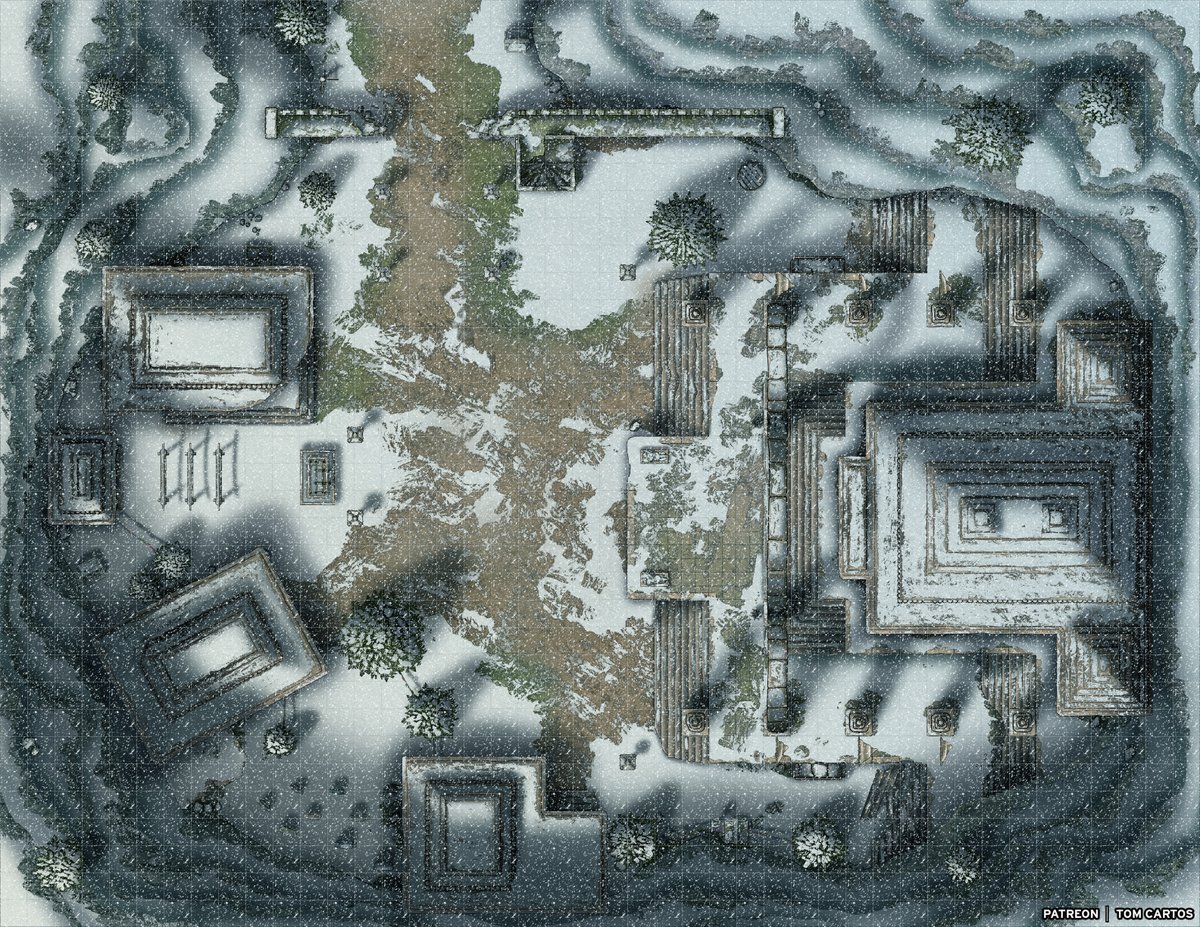 D D Snow Village Map Tom Cartos On Twitter: "This Weeks Free Map Set - Kaldrfjell Temple - Is  Available Now: Https://T.co/9Rnv8Zvpja Nestled Amongst The Snowy Peaks That  Share It's Name, What Secrets Could This Ancient Temple