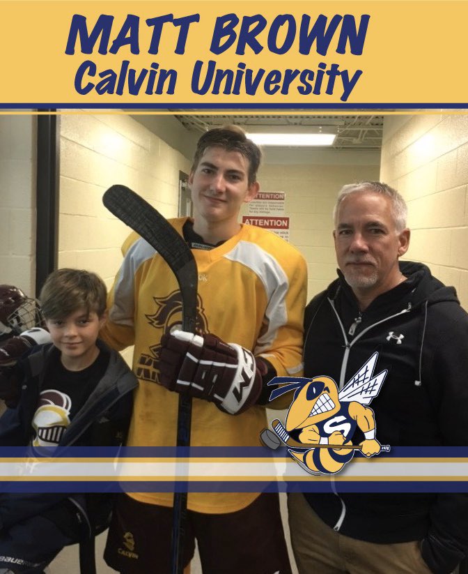 SalineHockey's tweet image. Alumni Spotlight!  🔦 🐝  Matt Brown was a four-year letter winner for the Hornets, graduating last spring. Currently a freshman on the Calvin University club hockey team. Have a great finish to your season Brownie! #AlwaysaHornet #HornetHockey @salineathletics @CalvinHockey