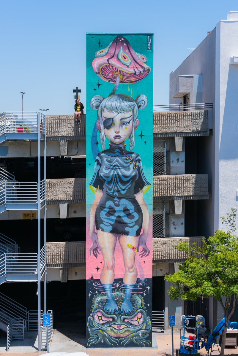 Walked past a Lauren YS mural in Long Beach yesterday so here are some other murals of hers! The one I saw is the vertical with the teal background. She is on Instagram here:  https://instagram.com/squid.licker 