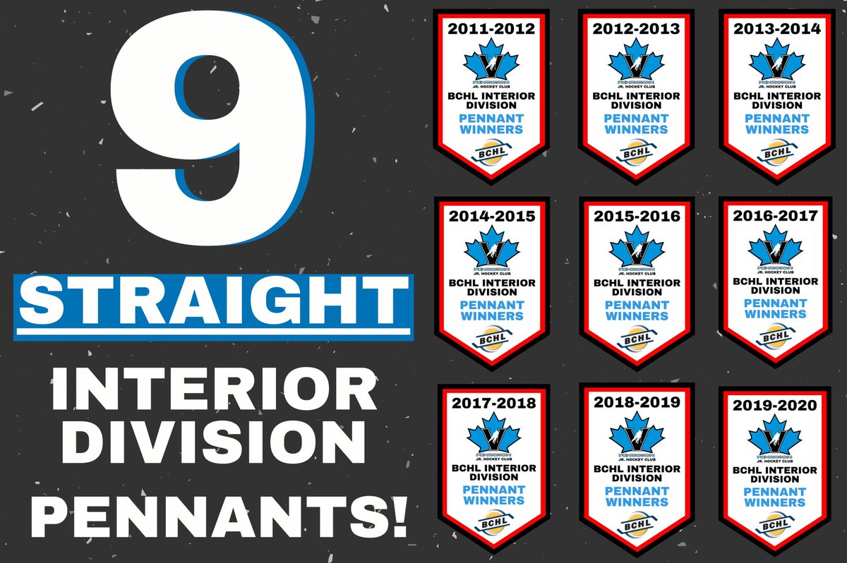 9 STRAIGHT! 

With the overtime win this afternoon, the Vees have claimed their ninth consecutive Interior Division pennant!

#BCHL